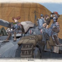 Valkyria Chronicles Remastered groupe de héros assis sur un tank