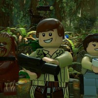 Les personnages de LEGO Star Wars: le Réveil de la Force sur la planète d'Endor