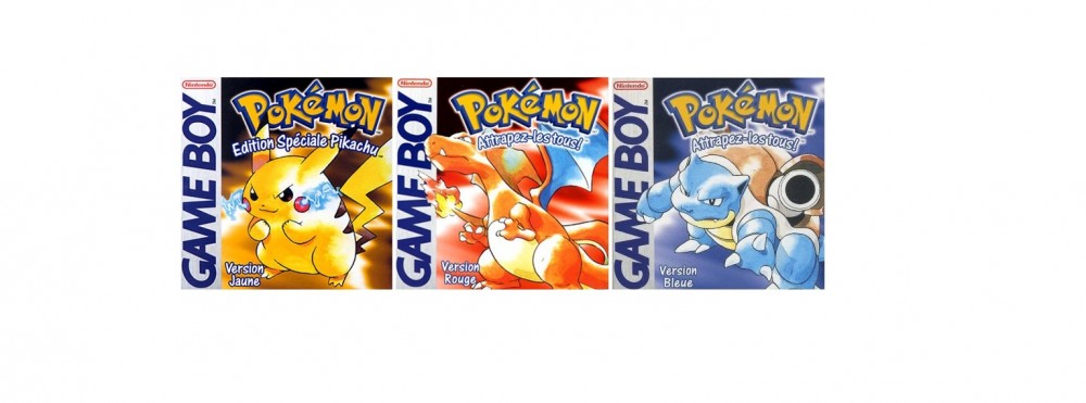 Pokémon Bleu Rouge et Jaune jaquettes Game Boy