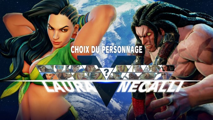 Street Fighter V écran de sélection du personnage en mode Versus
