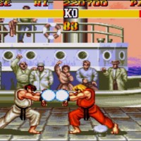 Ryu et Ken font un Hadoken en même temps dans Street Fighter II'