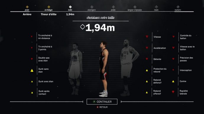 Personalisation du joueur dans NBA 2K17
