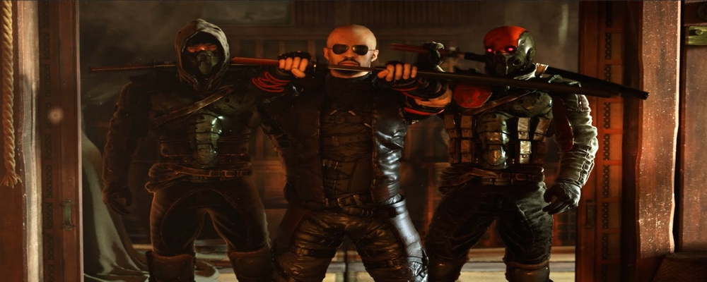 Image de Shadow Warrior 2 avec Wang, le personnage principal, et deux autres personnages