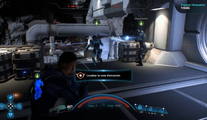 Une image du multijoueur avec plusieurs autres joueurs alliés dans Mass Effect: Andromeda