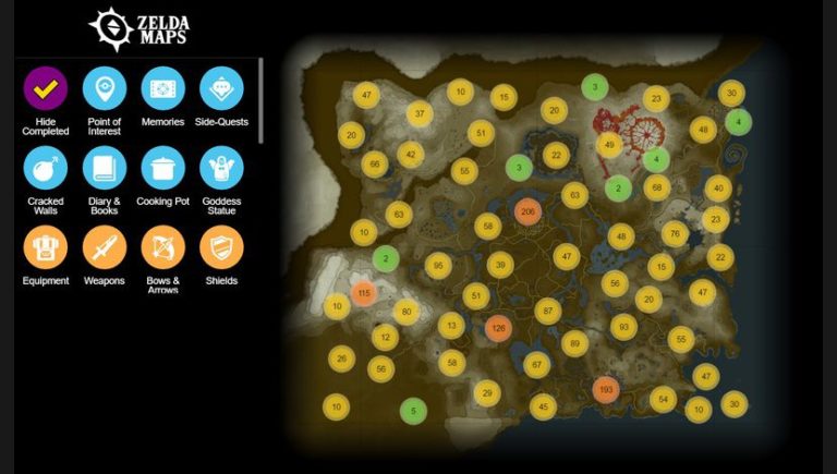 legend of zelda breath of the wild interactive map legend of zelda breath of the wild interactive map