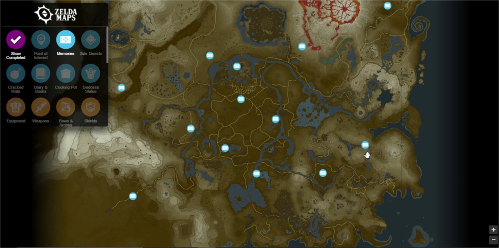 zelda dungeon breath wild interactive map