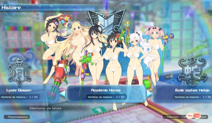 Senran Kagura: Peach Beach Splash sélectionner son équipe