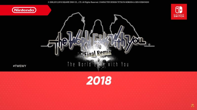 The World Ends With You Final Mix - logo et affichage de la sortie : un simple "2018"