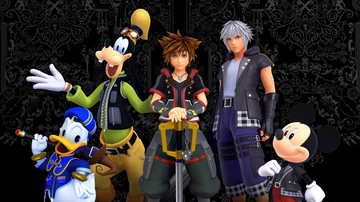 Kingdom Hearts III Sora, Donald, Dingo, Mickey et Riku prennent la pose