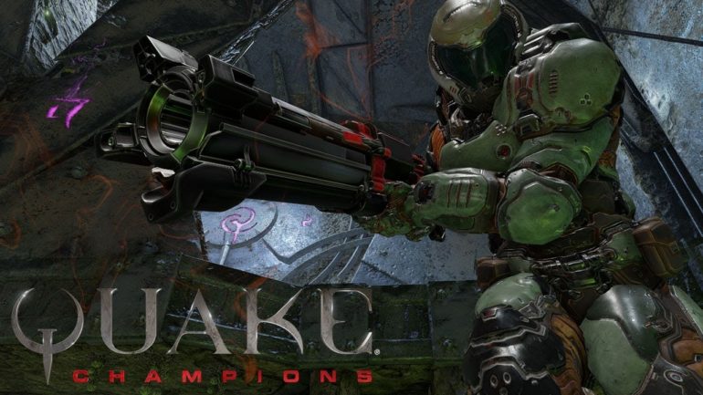 Quake Champions mec avec une arme