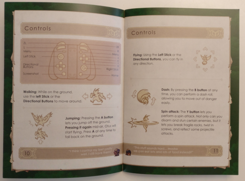 Owlboy Limited Edition - manuel contrôles
