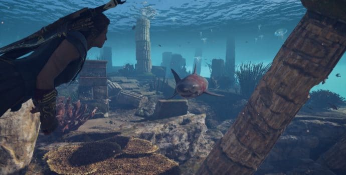 Assassin's Creed Odyssey nager avec des requins