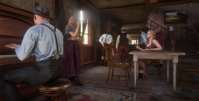 Red Dead Redemption 2 - Intérieur du saloon