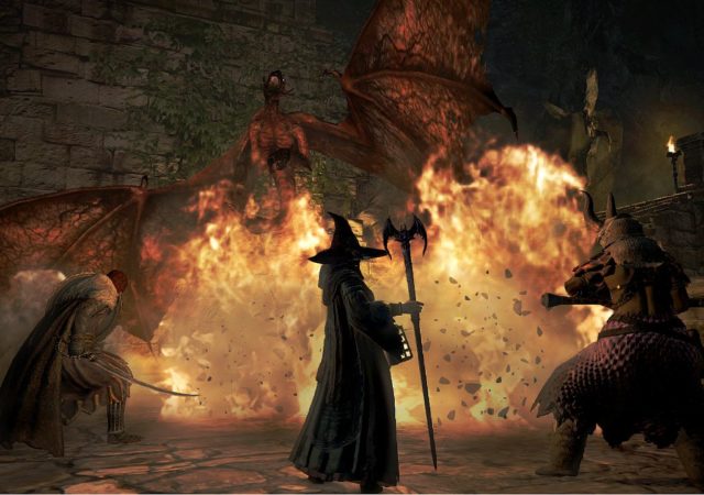 Dragon Dogma: Dark Arisen Mage et guerrier vs dragon