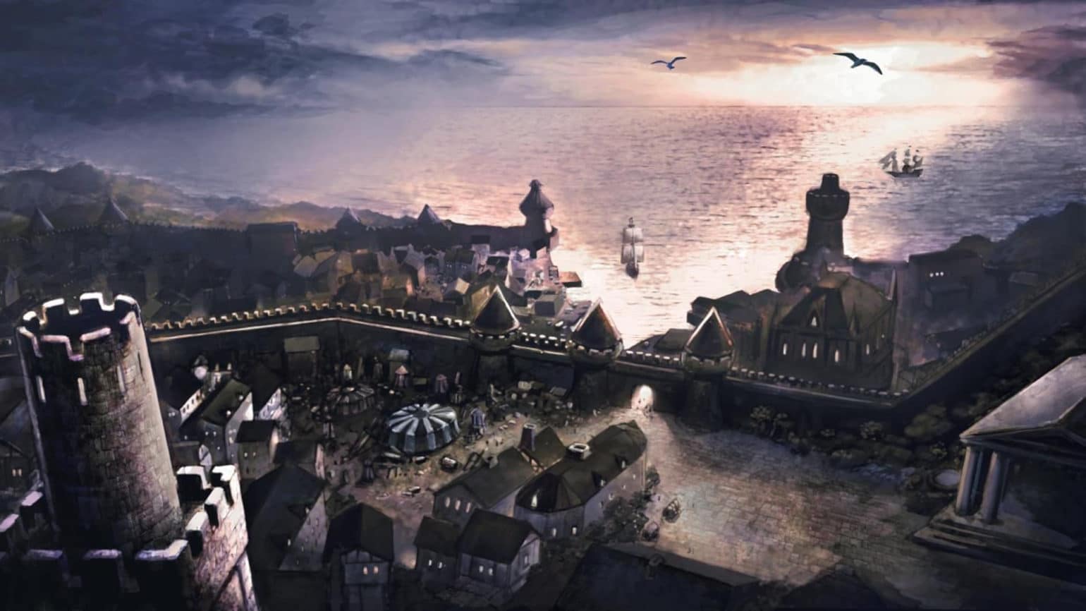 baldur's gate - paysage ville cité chateau mer