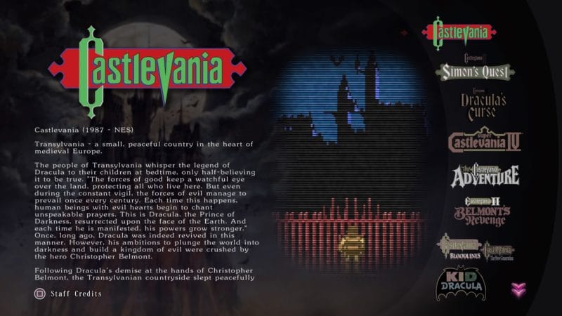 Castlevania Anniversary Collection - De l'histoire