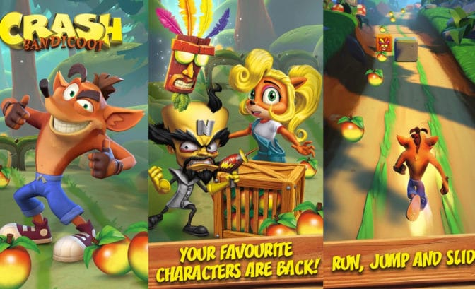 Crash Bandicoot mobile écrans de jeu