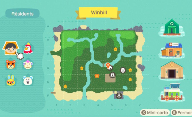 Animal Crossing: New Horizons - carte de l'île