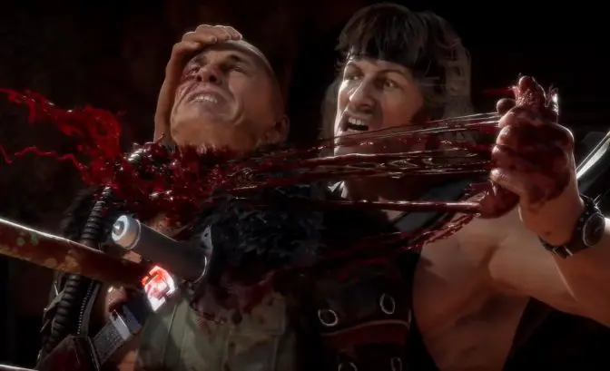 Mortal Kombat 11 - Rambo affûte son couteau en trailer