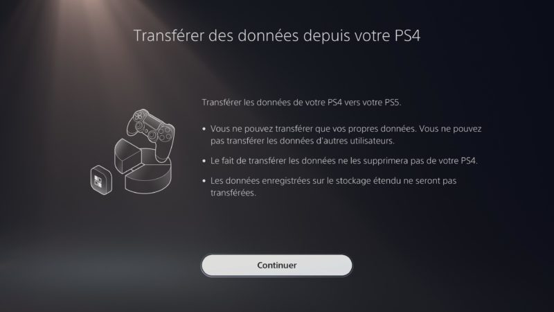 PS5 - transfert via le réseau