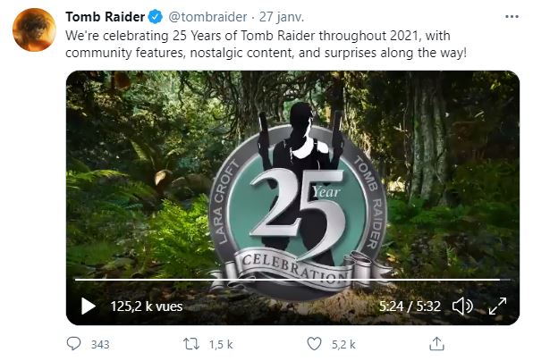 Tomb Raider Anniversaire Tweet