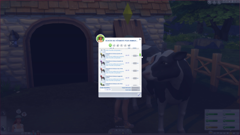 Les Sims 4 Vie à la campagne habit vache