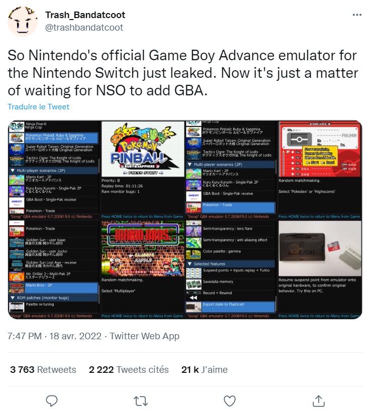 GameBoy Advance Nintendo Switch Online
