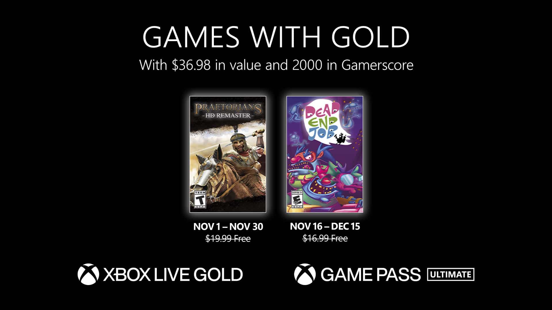 Games With Gold Novembre 2022