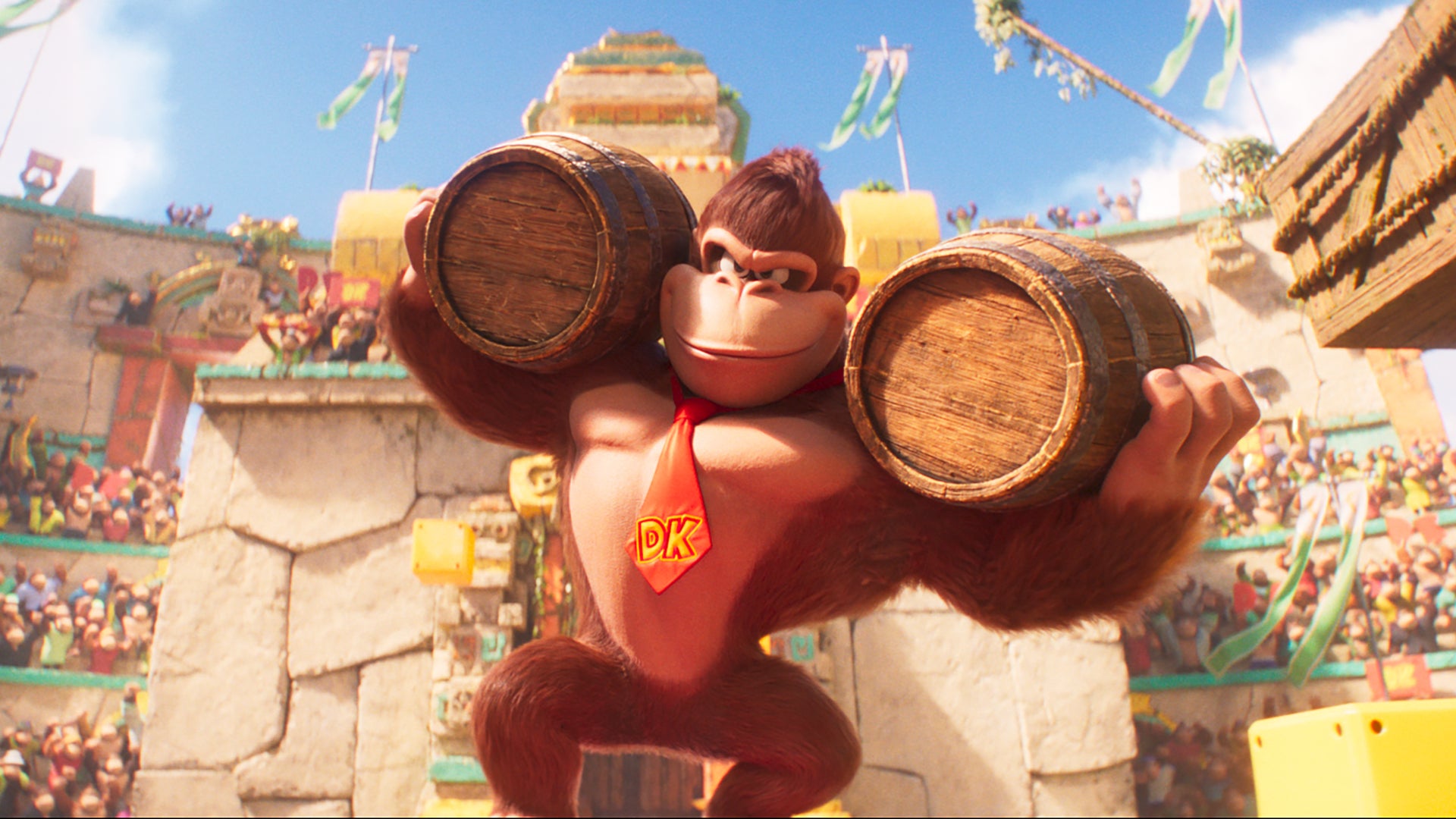 Donkey Kong, dans le film Super Mario Bros. dans lequel Miyamoto a eu un rôle décisif.