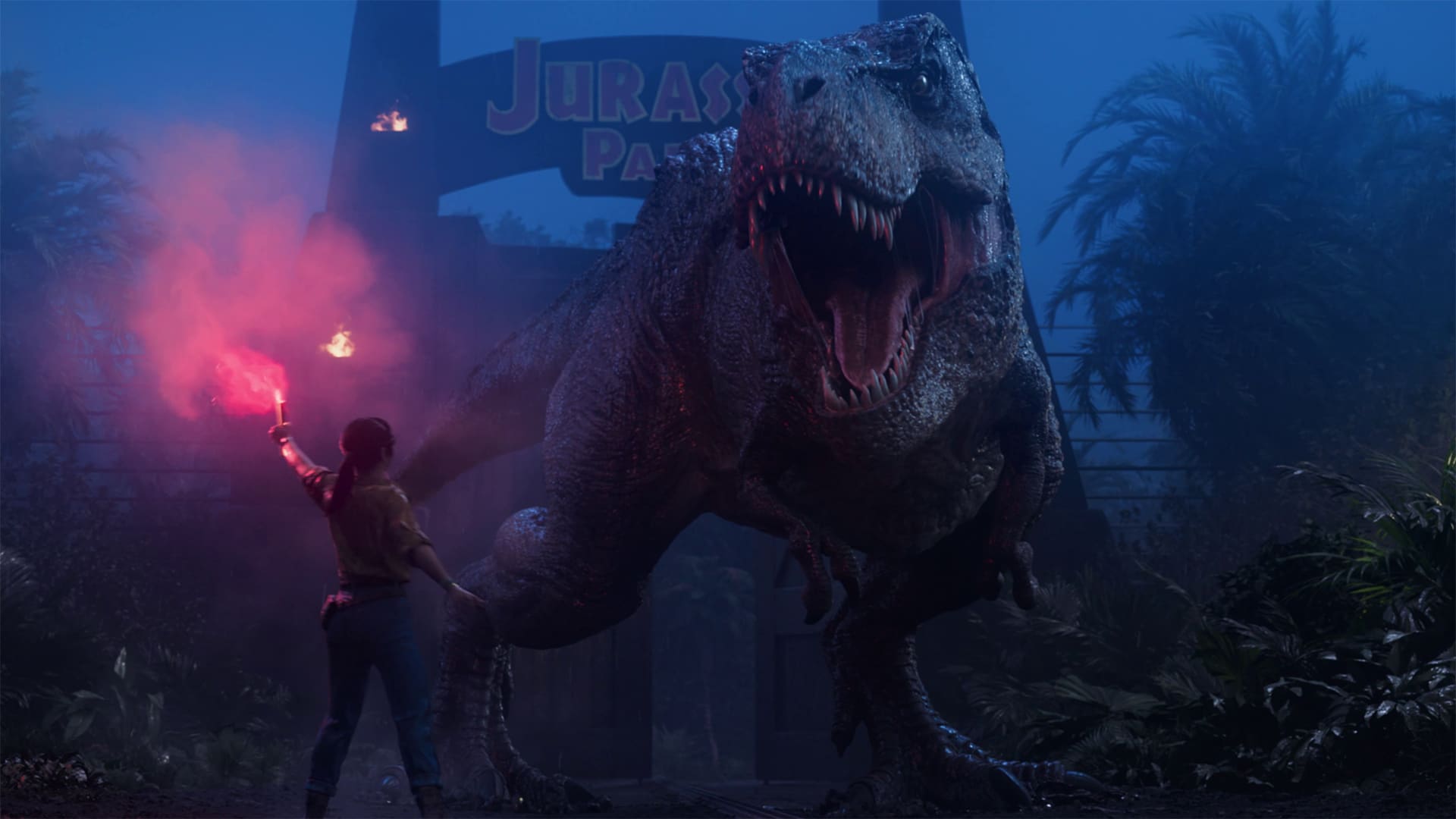 jurassic park survival maya vs t-rex