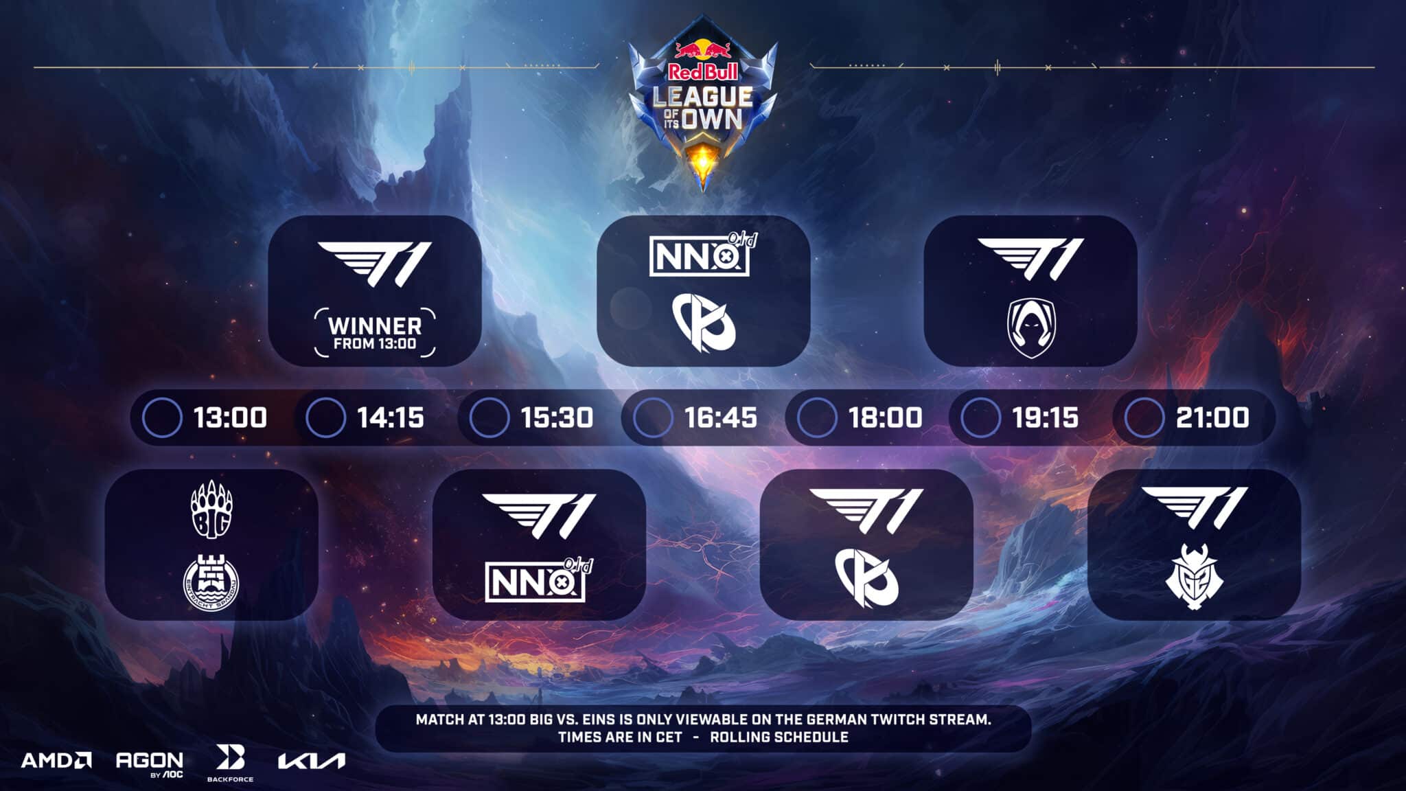 League of its own Redbull schedule
