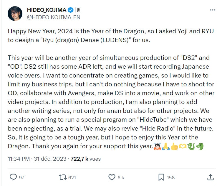 Kojima nouvelle année 2024