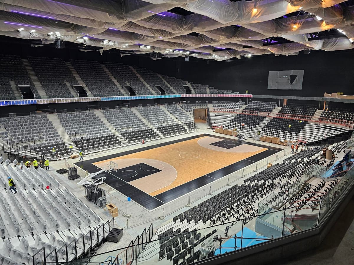 intérieur de l'Adidas Arena, où se jouera la knock-out stage des worlds de la saison 2024