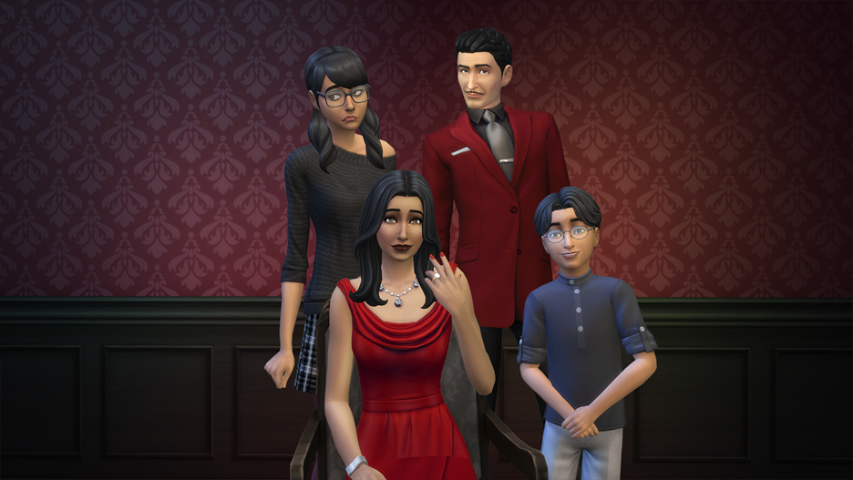 La famille Gothik dans Les Sims 4