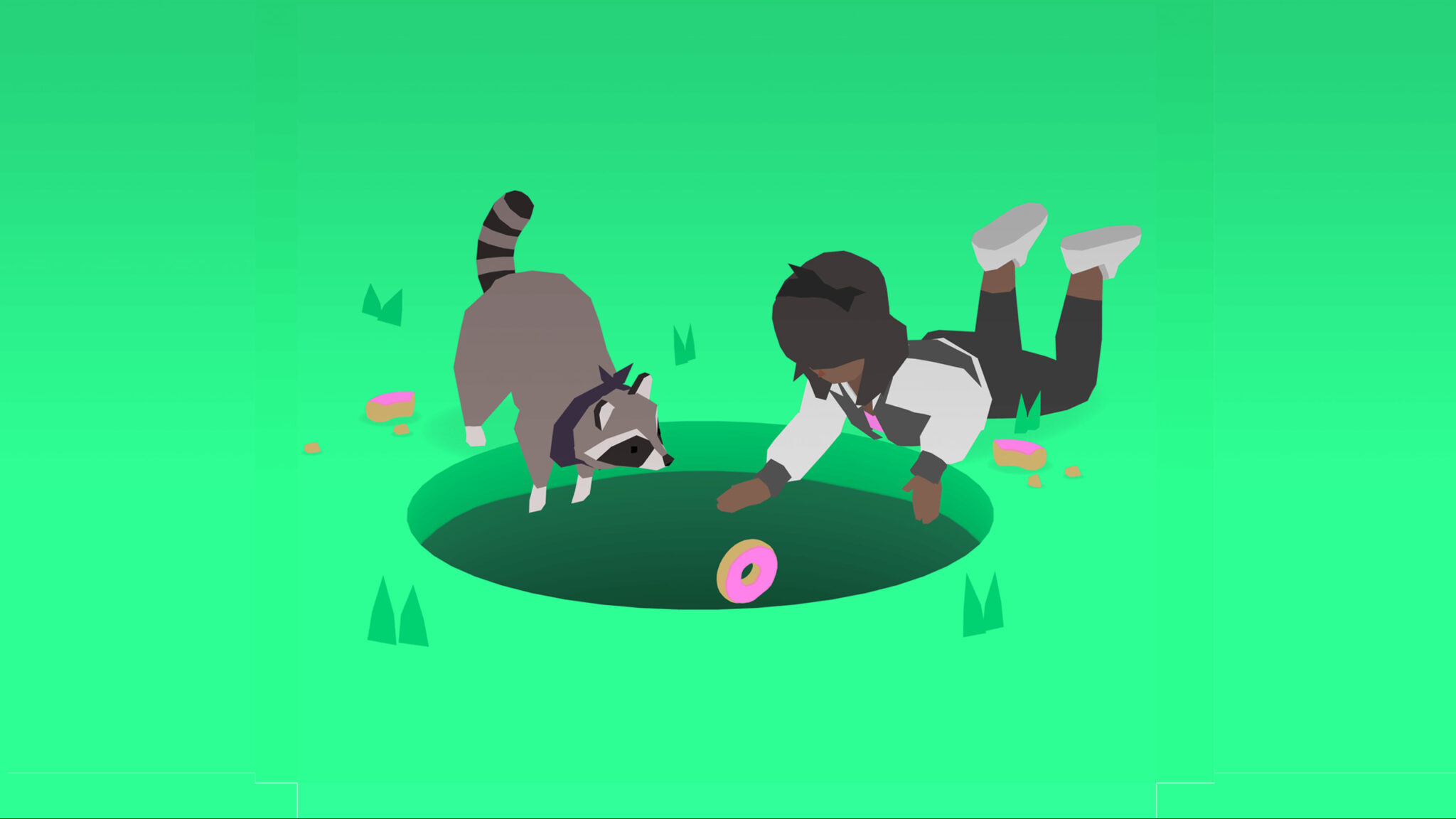 Test Donut County - Sujets profond dans un grand trou coloré
