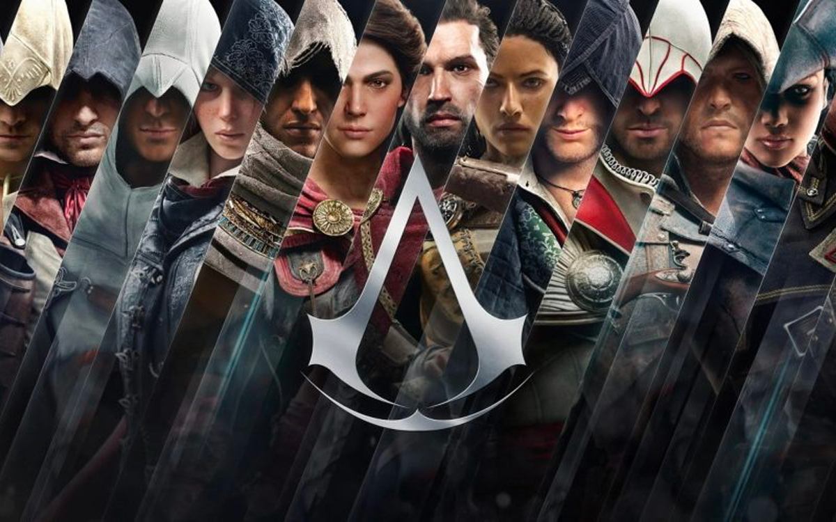Image des différents protagonistes de la sage Assassin's Creed