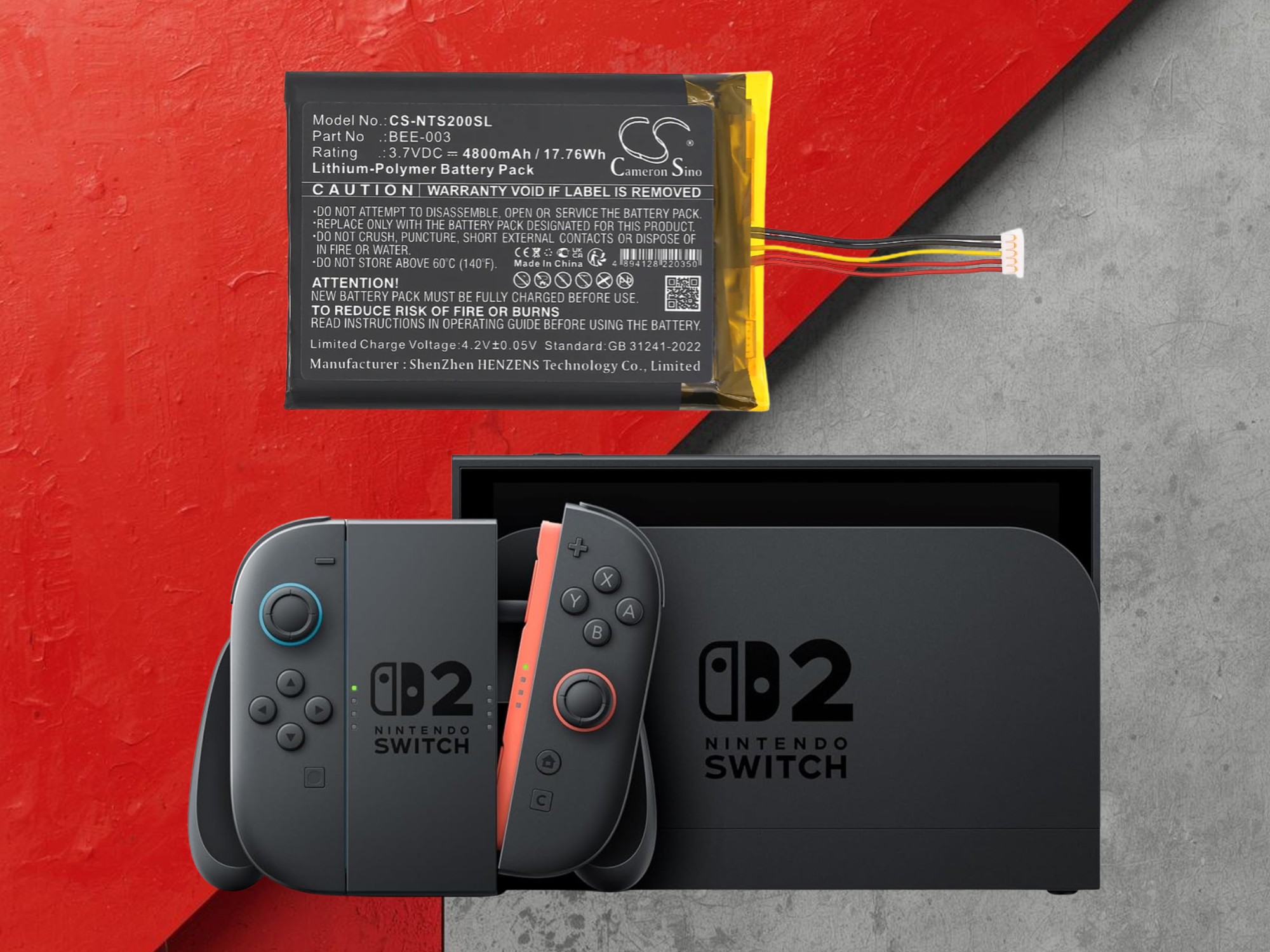 Switch 2 Batterie Amovible