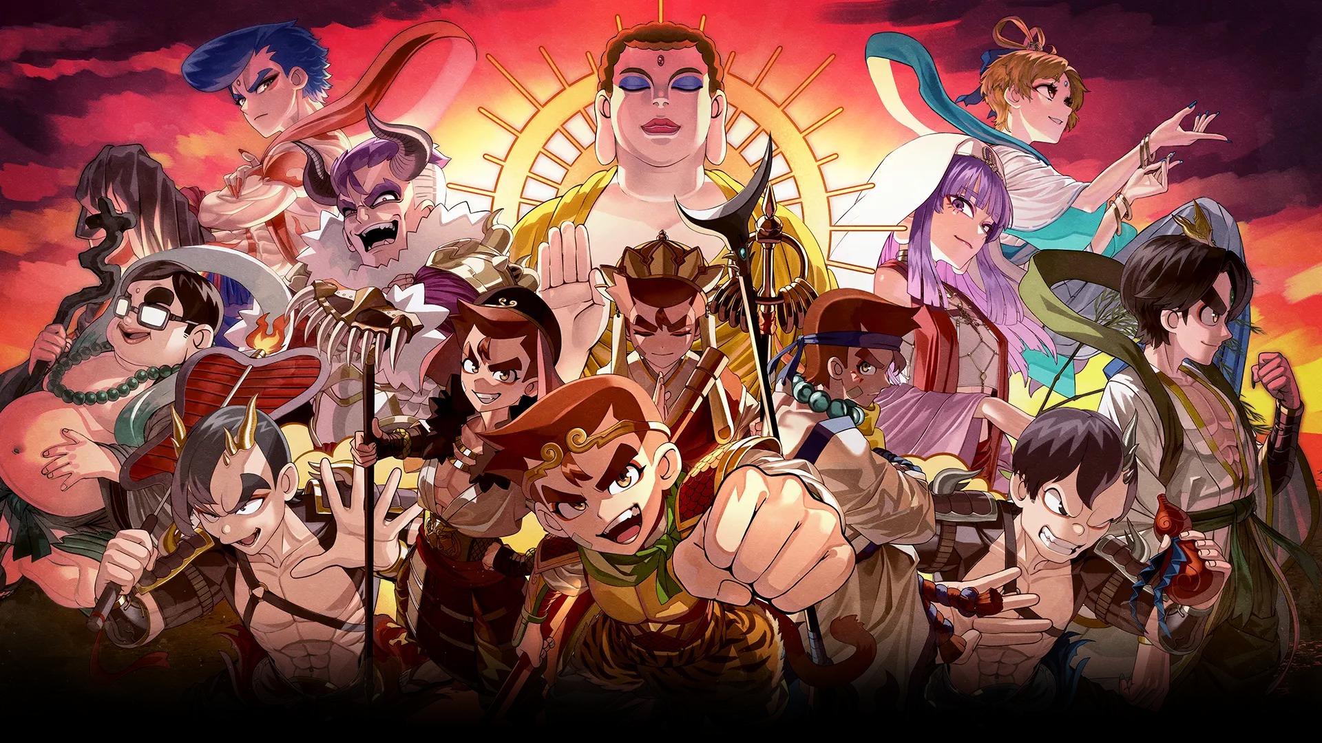 River City Saga Journey to the West key art illustration personnages